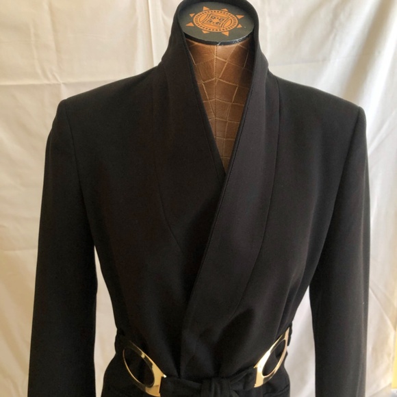 New With Tags, Calvin Klein Belted Blazer, Black - Picture 12 of 14